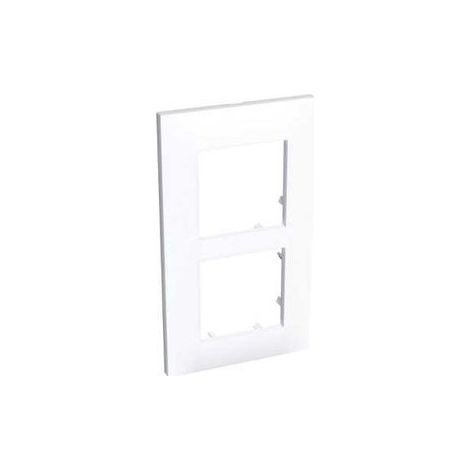 Schneider Electric – Plaque double blanche verticale 2 postes entraxe 71mm – Pour appareillage mural 45mm – Plaque Altira – ALB45655
