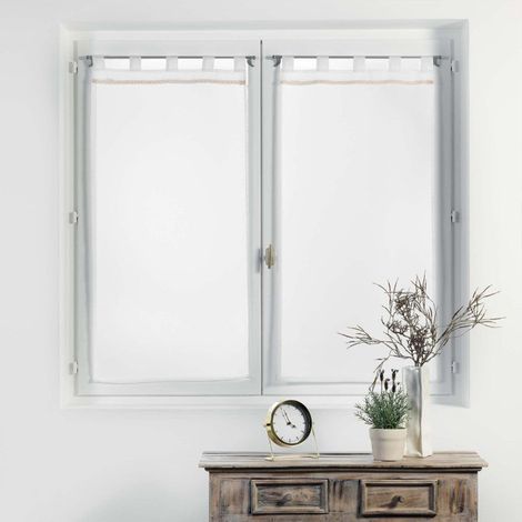 Paire de Voilages "Camilla" 60x160cm Blanc (1/2)