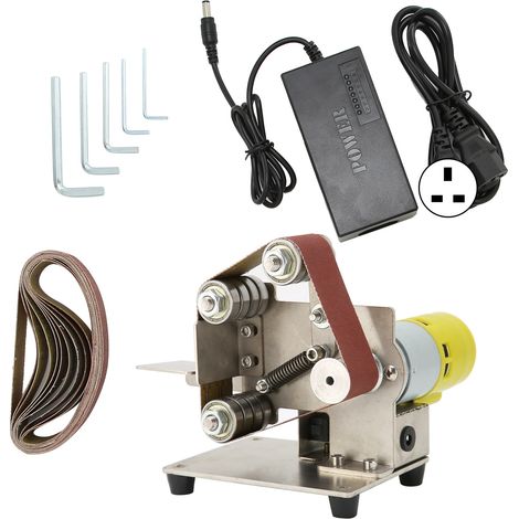 Mini ponceuse à bande électrique portative 775 (100W) machine à polir, meuler et affûter DIY – prise UK 110-240V (1/5)