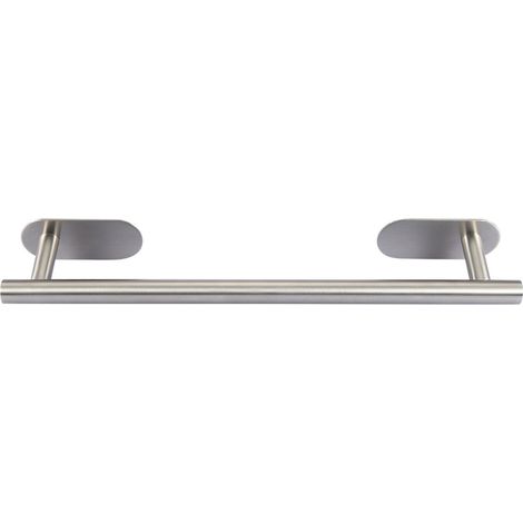 Toallero rectangular autoadhesivo para montaje en pared, fabricado en acero inoxidable 304, 40 cm, barra individual para baño o cocina. (1/5)