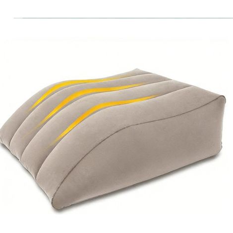 Oreiller ergonomique coussin surélevé pour jambes, coussin de jambes pour le sommeil, coussin incliné gonflable portable, favorise la circulation sanguine, 63 × 50 cm, abricot (1/5)