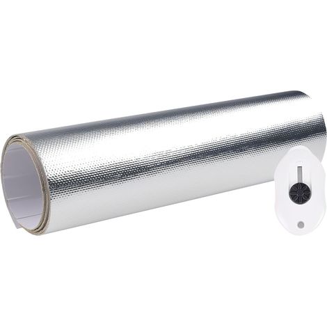 Feuille Isolante Autocollant Isolation Thermique en Feuille Aluminium Fibre de Verre Feuilles Isolant Thermique Voiture Pare Chaleur Adhesif Matériau Réfléchissant pour Tuyau , 60 x 250 cm (1/5)