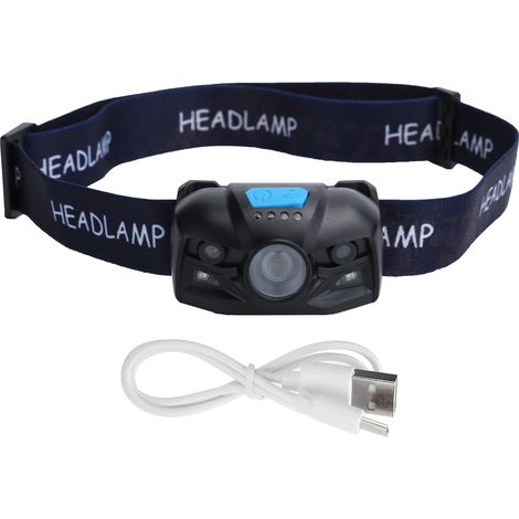 Lampe frontale LED rechargeable USB pour pêche extérieur, étanche, capteur de mouvement, projecteur de tête (1/5)