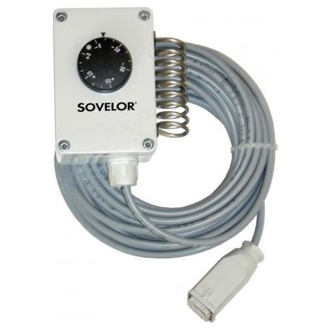 Sovelor – Thermostat étanche THE – Compatible chauffages mobiles au gaz BLP/E – Garantie 2 ans – Utilisation en milieu humide