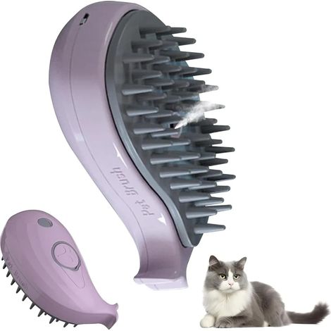Brosse vapeur trois en un pour chat auto nettoyante avec réservoir d eau pour poils longs et courts peigne animal