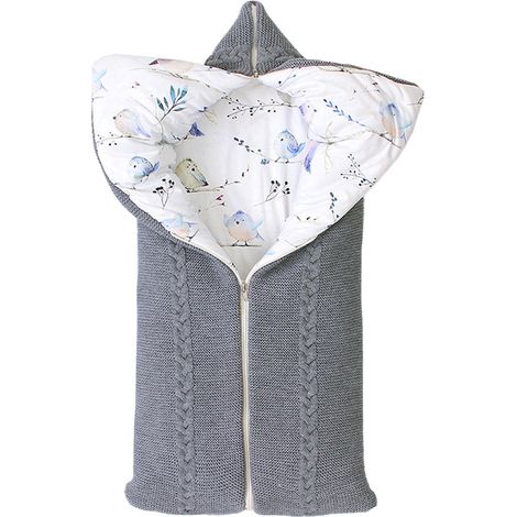 Paturica bebe, Fleece, Gros, Calduros, Fermoar, Multifonctionnel, 75 x 75 cm, Gri, polyvalent et pratique (1/5)