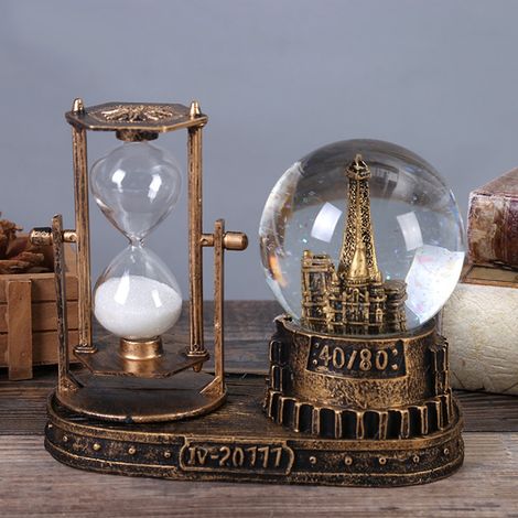 Boule À Neige - Tour Eiffel Vintage Avec Sablier - Décoration De Noël Pour Salon Chambre - 50 ml (1/5)