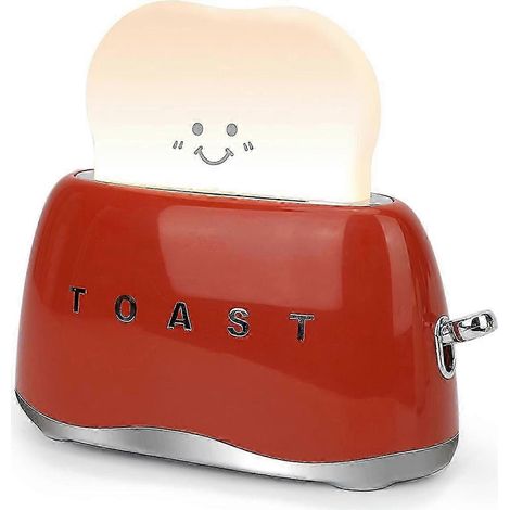 Lampe grille-pain rétro, décoration de bureau en forme de grille-pain, cadeau pour adolescents et jeunes femmes, rouge (1/5)