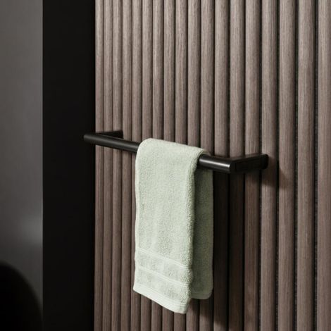 JTP Ora Dry Electric Towel Rail 600mm W - Brushed Black (1/4)