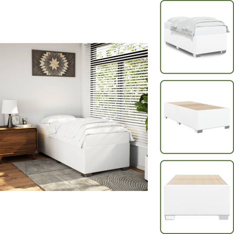 Bettgestell Weiß 80x200 cm Kunstleder - Bettgestell - Bettgestelle - Bett - Betten (1/5)