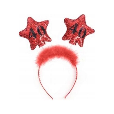 Diadema para el 40 cumpleaños, roja, 1 unidad.
