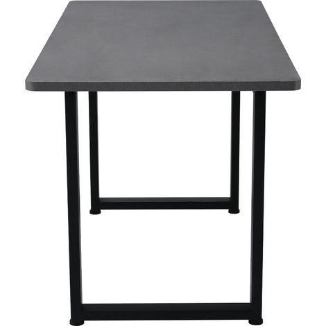 Mesa de comedor rectangular estilo industrial 140x70x75 cm gris y negro (1/5)