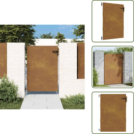 The Living Store Cancello da giardino 85x125 cm in acciaio Corten - Acciaio corten