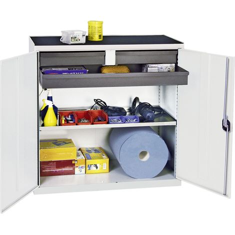 Stumpf Gabinete de herramientas y materiales Serie 3000 gris claro + 2 cajones 100 mm + 1 cajón 100 mm continuo + 1 estante extraíble - 3007307