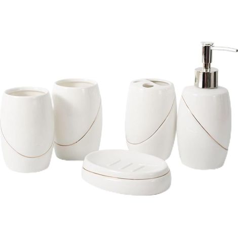 Keramikset Emulsionsgabel Zahnbürste Gurgelbecher und
