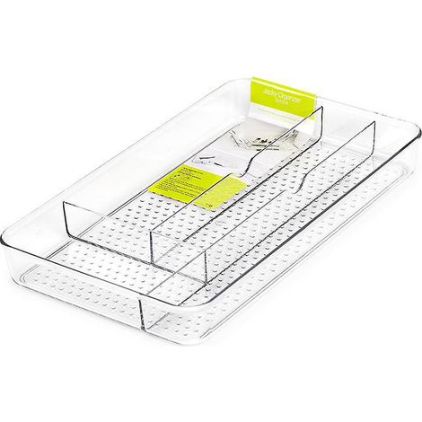 2 Pcs 33.119.24cm Botes De Rangement Transparentes, Organisateur De Plateau De Couverts Pour Les Ustensiles De Cuisine, Organisateur De Plateau (1/5)