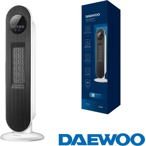 Calefactor cerámico PTC de torre daewoo 2000w con mando