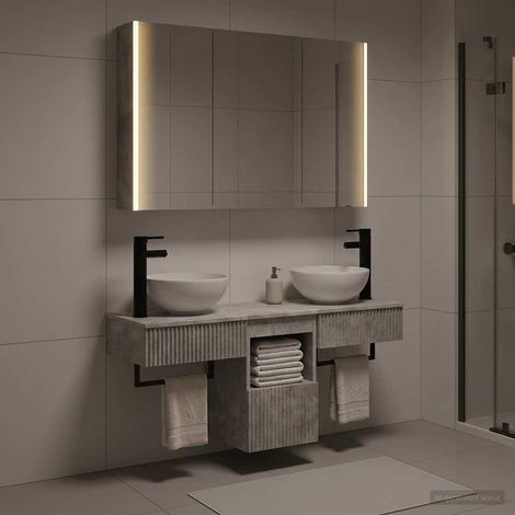vidaXL Bathroom Cabinet Set 4 pcs Concrete Grey Engineered Wood (1/5)