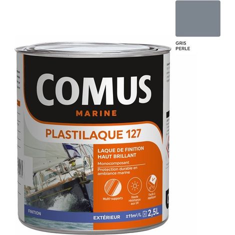 PLASTILAQUE 127 GRIS PERLE 2.5 L - Laque marine de finition Brillante haut de gamme - COMUS MARINE (1/3)