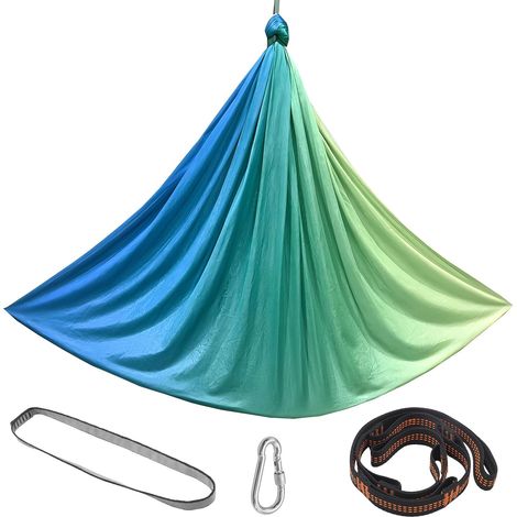 150 cm × 280 cm, Kit de yoga aérien confortable , Balançoire sensorielle portable , Convient pour les familles , Équipement de loisirs en plein air (1/5)