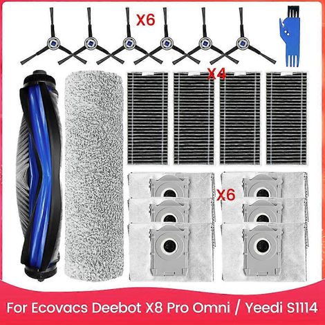 Ensemble de 19 pièces comprenant une brosse, un sac à poussière et un filtre pour aspirateur Ecovacs Deebot X8 Pro Omni et Yeedi S1 4 - Pièces de rechange (1/5)
