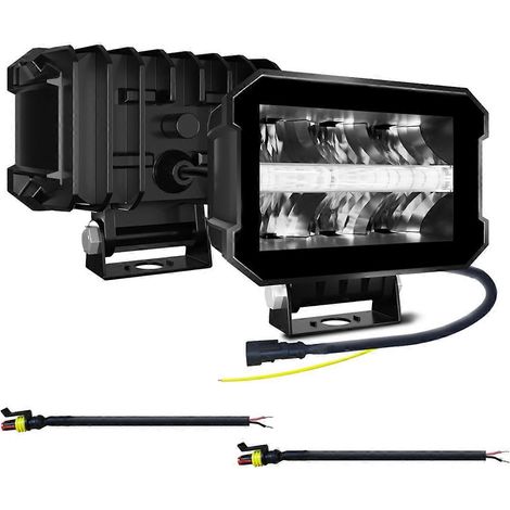 Lot de 2 projecteurs de travail LED sans bordure de 100 W pour quads et SSV tout-terrain (1/5)