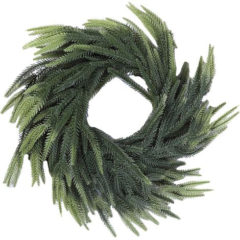 Realistic 40cm Christmas Wreath for Outdoor Decoration (1/5)