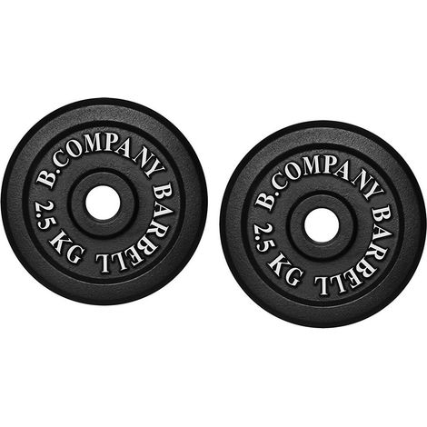 Disques de poids en fonte de 5,0 kg (2 x 2,5), poids d'haltères de 30/31 mm