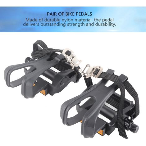 1 Paire de cale-pieds en nylon avec sangles pour vélos Fixie et VTT, accessoires cyclisme (1/5)