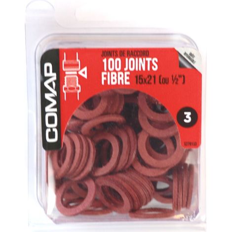 Comap – Lot de 100 joints fibre étanchéité 15x21 pour eau chaude et froide – Joints pour raccord – S279133