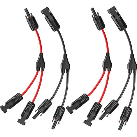 2Paire connecteur Solaire,Connecteur PV,1 to 2Connecteur de Branchement Y,Connecteur de Câble Panneau Solaire, mâle/Femelle pour Photovoltaïque Panneau Solaire Cable -MFF/FMM (1/5)