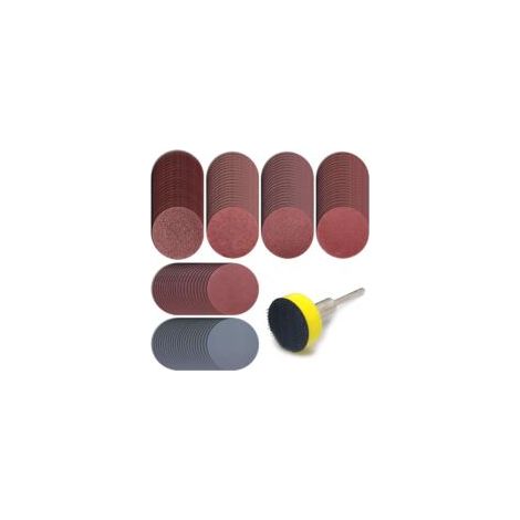 Set di 120 dischi abrasivi da 25 mm con gambo da 3,2 mm per Dremel e la maggior parte degli utensili rotanti, carta abrasiva grana 100/180/240/400/1500/3000 - Crezuo