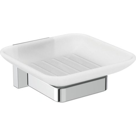 Ideal Standard IOM Square - Porte-savon avec support, verre mat / chrome E2201AA (1/4)