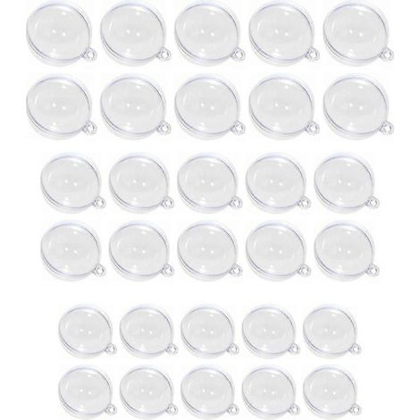 30 pcs Rond Balles en plastique transparent Balle d'ornement en plastique clair pour le mariage, polyvalent et pratique (1/5)