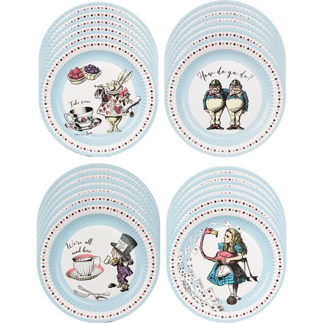 24 Assiettes en Papier Alice au Pays des Merveilles – Vaisselle Jetable Fêtes Enfants, Mariages, Anniversaires (1/5)