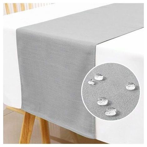 Grey Table Runner Seasonal Summer Kitchen Dining Coffee Table Decoration linen textured Polyester Neutral Farmhouse Rustic Table Runner Neutral Home Wedding Party Decor,108x14 in
