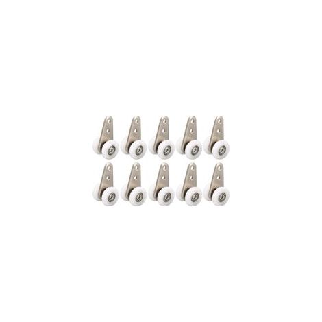 Ensemble de 10 chariots de rangement, 49 mm L, roulettes pour portes coulissantes, roulettes de guidage, roulettes porte-bagages en nylon pour portes coulissantes, fenêtres et placards