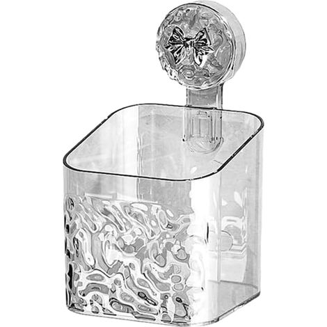 Organiseur de douche à ventouse Rangement mural sans perçage Support de rangement à ventouse pour salle de bain – pour shampooing, savon, brosse à dents, après-shampoing, gel douche (1/5)