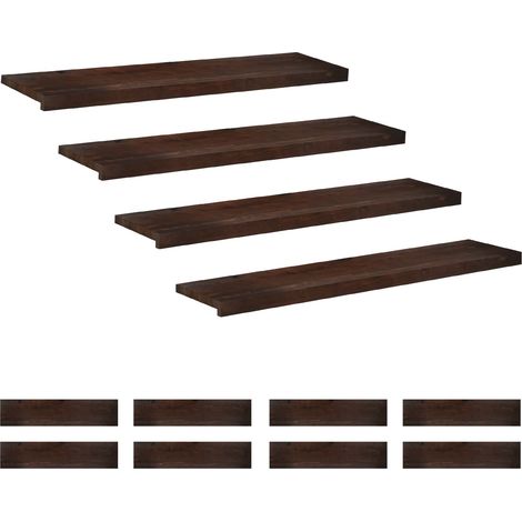 Marches d'escalier 12 pièces 110 x 25 x 2 cm Marron foncé vidaXL