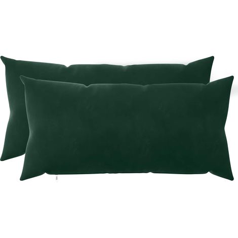 vidaXL Funda de almohada 2 pcs HEERLEN Verde oscuro 40 x 80 cm (1/2)