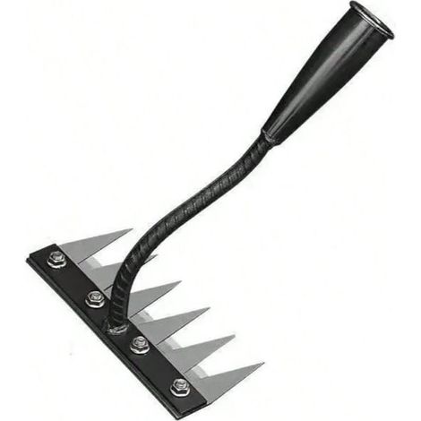 Rateau Jardin, Râteau De Désherbage avec des Gants, Rateau De Jardin en Acier Au Carbone,Outils De Râteau à Main, Outil Jardinage pour Désherbage Ameublissement du Sol Semis (6 Dents) (1/3)
