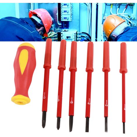 Jeu de 7 tournevis cruciformes isolés multifonctions pour électricien (1/5)