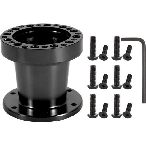 Kit d'adaptateur de moyeu de volant universel en aluminium pour voiture, 3 pouces (noir) (1/5)