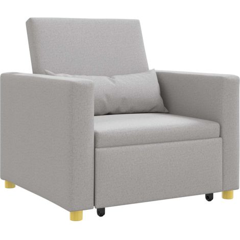 Maison Exclusive - Divano letto estraibile singolo con ruote Grigio nuvola Tessuto