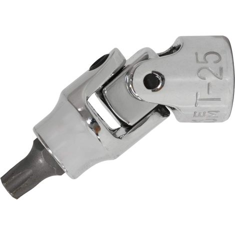 SW-Stahl 04462-T25 Embout de tournevis, 1/4 I Profil en T I T25 I avec articulation I Embout de tournevis pour Torx I Insert hexagonal