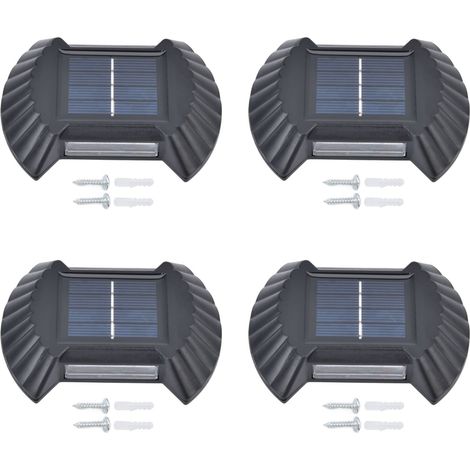 4 ensembles de applique murale solaire LED multifonctionnelle étanche pour Patio cour jardin allée extérieure blanc
