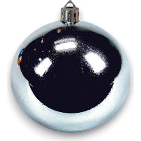 Set di 4 sfere lisce decorative argento diametro 55 mm in plastica lucida per decorazioni (1/3)