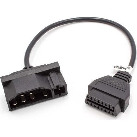 vhbw OBD2 cable adaptador conector 7 pines OBD1 a 16 pines OBD2 compatible con Ford vehículo, equipos de diagnóstico - 30cm