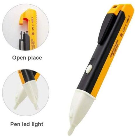 VURAHOME - Testeur de tension sans contact Détection voltage AC90-1000V Cat III, LED avertissement Électriciens, bricoleurs (1/4)