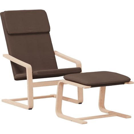 Sedia Relax con Poggiapiedi Marrone Scuro in Tessuto vidaXL (1/4)